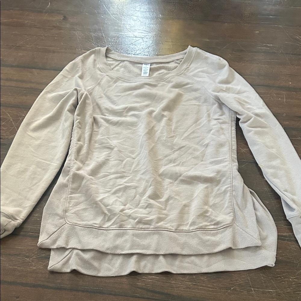 90 Degree By Reflex Beige Long Sleeve Top